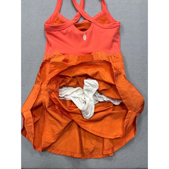 Free People Movement Way Home Skortsie S Orange Morning Burst Dress Athletic - Picture 14 of 16